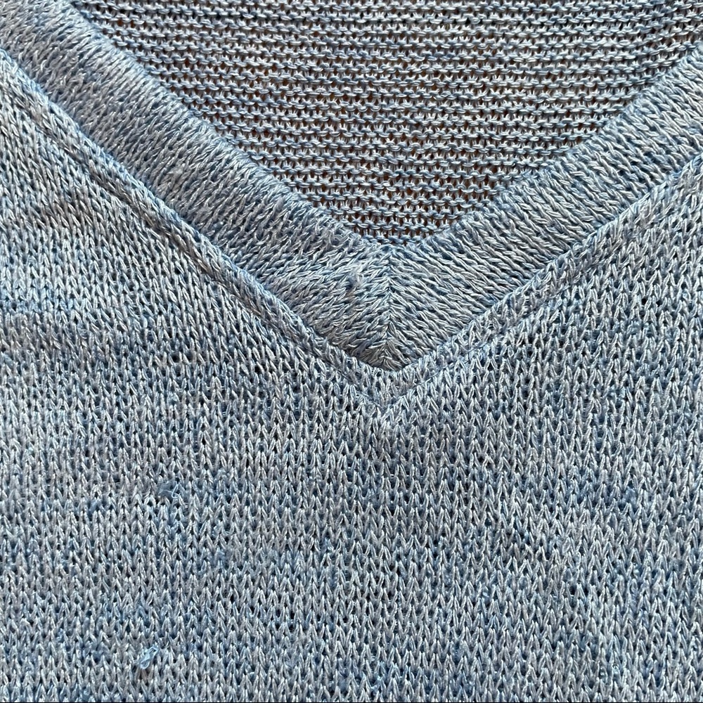 ASOS knit v-neck, baby blue, cute details on sleeves - Picture 10 of 11